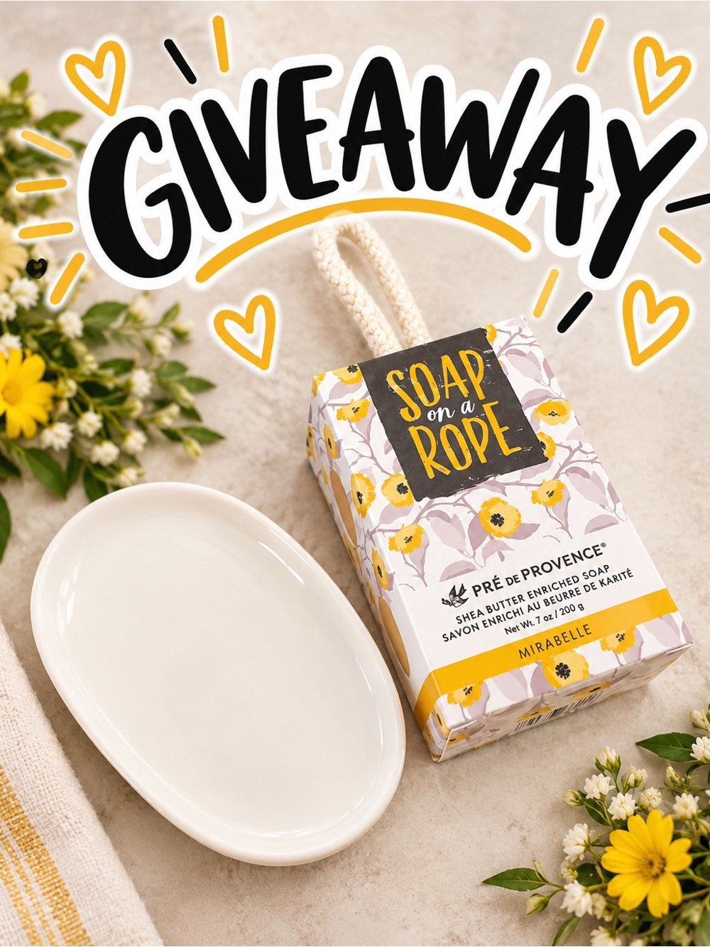 *GIVEAWAY* Mirabelle Bar Soap on a Rope & Dish